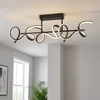 Image de Plafonnier À Intensité Variable Via L'Interrupteur Led Lampe De Salon Design, Design Incurvé, Métal Noir, 25w 2970lm 3000k, Lxlxh 82x21x30 Cm