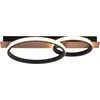 Image de Lampe LED en bois, métal noir, aspect bois, L 53 cm