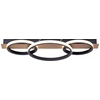 Image de Lampe LED en bois, métal noir, aspect bois, L 68cm