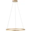 Image de Suspension LED, intensité lumineuse variable, anneau laiton mat, H 120 cm
