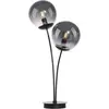 Image de Lampe de table, noir, verre fumé, H 60 cm
