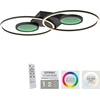 Image de Plafonnier LED RGB, noir, intensité lumineuse variable Télécommande, H 7 cm