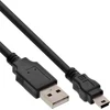 Image de InLine® c  ble mini USB 2.0, USB A ST   Mini-B ST (5 broches), noir, 5m