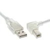 Image de InLine® 34520R Câble USB 2.0, A à B plié à droite, transparent, 2m