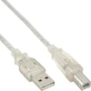 Image de InLine® 34555T USB 2.0 Kabel, A an B, transparent, 5m