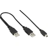 Image de InLine® Câble USB Mini-Y, 2x prise A à Mini-B prise (5 broches), 1,5m