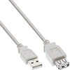 Image de Rallonge InLine® USB 2.0, mâle/femelle, type A, beige, 3 m