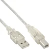 Image de InLine® 34518T USB 2.0 Kabel, A an B, transparent, 2m
