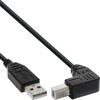 Image de InLine® 34505U Câble USB 2.0, A à B plié en bas, noir, 0,5m