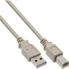 Image de InLine® 34535L Câble USB 2.0, A à B, beige, 3m, bulk