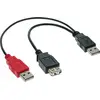 Image de InLine® Câble de connexion USB 2.0 en Y, 2x prise A à prise femelle A, 0,2m