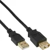 Image de InLine® 34618S Rallonge USB 2.0, prise/prise femelle, type A, noir, contacts or, 2m
