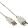 Image de InLine® 34610X Rallonge USB 2.0, prise/prise femelle, type A, beige/gris, 1m