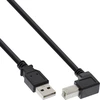 Image de InLine® 34535U Câble USB 2.0, A à B plié en bas, noir, 3m