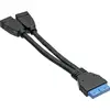 Image de InLine® 33445I Câble adaptateur USB 3.0, 2x prise femelle A sur prise poteau, 19 broches
