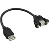 Image de InLine® 33441F Câble adaptateur USB 2.0, prise femelle A sur prise encastrée B, 0,2m