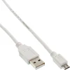 Image de InLine® 31710W Câble Micro-USB 2.0, USB-A prise à Micro-B prise, blanc, 1m
