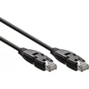 Image de InLine® 76811X Câble patch 180°, S/FTP (PiMf), Cat.6A, 500MHz, sans halogène, cuivre, noir, 1m