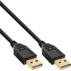 Image de InLine® 34310S Câble USB 2.0, A à A, noir, contacts or, 1m