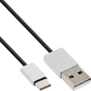 Image de InLine® 35835 Câble USB 2.0, type C prise à A prise, noir/alu, flexible, 5m