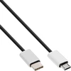 Image de InLine® 35844 Câble USB 2.0, type C prise à micro-B prise, noir/alu, flexible, 1,5m