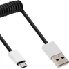 Image de InLine® 31730R Câble Micro-USB 2.0 spiralé, USB-A prise à Micro-B prise, noir/alu, flexible, 3m
