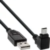 Image de InLine® 34103 Câble USB 2.0 mini, prise A à prise mini B (5 broches) coudé en haut 90°, noir, 0,3m