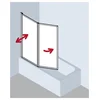 Image de Kermi Paroi Pliante Vario 2000 Fw2 0600x 1400 Bv : 1151-1167 Simg Verre Trempé Transparent
