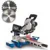 Image de Scheppach Scie à onglets HM216 incl. 2ème lame | Ø216mm | Hauteur de coupe 65mm / 340mm longueur de coupe | 2000W | Laser & LED | Table tournante | Scie à onglets