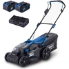 Image de Tondeuse à gazon sans fil Scheppach BC-MP430-X avec 2x batterie 4Ah + double chargeur 4,5A | 2x 20 V (40 V) de puissance de batterie | Hauteur de coupe en 6 niveaux de 25 - 75 mm