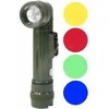 Image de Lampe Torche Militaire Coudée Mil-tec Oliv À 4 Filtres De L'Armée Américaine