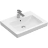 Image de Villeroy & Boch Lavabo Subway 2.0 711360, 600 x 470 mm, rectangulaire, 1HL. trou de robinetterie central percé, avec trop-plein, blanc alpin