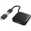 Image de Hama 00200116 hub & concentrateur USB 3.2 Gen 1 (3.1 Gen 1) Type-A + Type-C 5000 Mbit/s Noir - Neuf