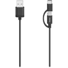 Image de Câble micro-USB, 2 en 1, avec adaptateur USB-C, USB 2.0, 0,75 m - Neuf