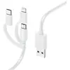 Image de Hama Câble de charge multiple 3en1, USB-A - Micro-USB, USB-C et Lightning, 1,0 m, blanc