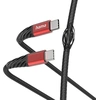 Image de Câble de charge "Extreme" USB-C - USB-C, 1,5 m, nylon, noir/rouge