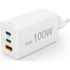 Image de Chargeur rapide, GaN, 2 USB-C, 1 USB-A, mini-chargeur, PD, 100 W, blanc