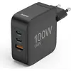 Image de Chargeur rapide, GaN, 2 USB-C, 1 USB-A, PD, 100 W, noir