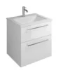 Image de Lavabo Burg Eqio Mineral Cast + Vasque En Mélamine 616 X 620 X 490 Mm Blanc Brillant Grp95