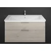 Image de Lavabo En Céramique Burg Eqio + Vasque En Mélamine 665x1230x490 Chêne D Blanc Flanelle Gr0146