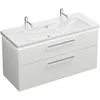 Image de Burgbad Eqio Double Lavabo En Céramique Avec Meuble Sous-lavabo