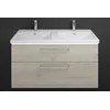 Image de Lavabo En Céramique Burg Eqio + Vasque En Mélamine 665 X 1230 X 490 Mm Aw/chêne Dflanelle Grp95