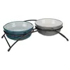 Image de Set Gamelle, En Céramique/métal 2 × 0,25 L/ø 13 Cm/27 × 8 × 13 Cm, Pétrole/pétrole Clair/gris/gris Clair