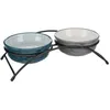 Image de 2x0.6l/diametro 15cm: Eat-on-feet Set Di Ciotole In Ceramica Petrolio/grigio
