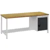 Image de BEDRUNKA+HIRTH Etabli gris gris clair L2000xH859xT750mm Hêtre multiplex 40mm 1 tiroir.1 porte - 03.19.12AV 7035/7016
