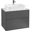 Image de Villeroy & Boch Finion meuble sous lavabo, 2 tiroirs, 800x603x501mm, Glass White Matt, F34100GF