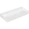 Image de Villeroy & Boch Memento 2.0 lavabo mural, 2 trous pour robinet, sans trop-plein, poli, 1000x470mm, 4A221KRW
