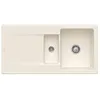 Image de Evier 1 Bac 1/2 Villeroy Et Boch Siluet 60 R Crème Ceramicplus Avec Vidage Manuel