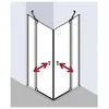 Image de Kermi Demi-pièce D’angle À Gauche Raya Epl 0800x 2000 Bv : 770-800 Simg Verre Trempé Transparent