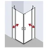 Image de Kermi Liga Demi-pièce D'Angle À Gauche Epl 900 X 1850mm Argent Satiné Verre Trempé Transparent